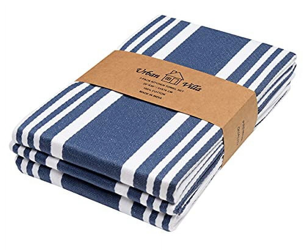 3 Pack Kitchen Towel Set (Teal Striped) - On Sale - Bed Bath