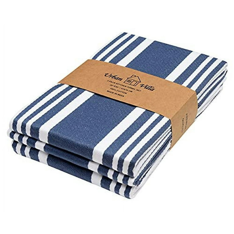Urban Villa Kitchen Towels Set of 3 20 X 30 Inches Kitchen Towels 100%  Cotton Highly Absorbent Kitchen Towels Ultra Soft With Mitered Corners