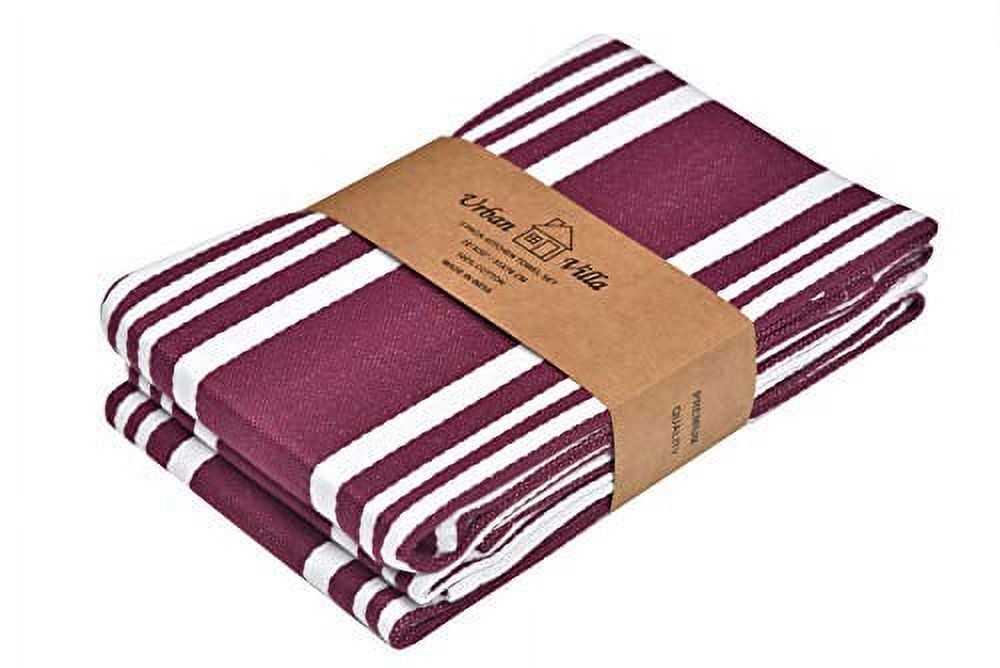Simply Daisy, 16 x 25 inch, Ticking Stripe Kitchen Towel, Navy Blue