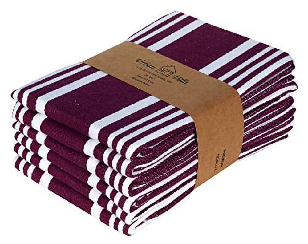 Urban Villa Set of 6 Kitchen Towels Cotton Dish Towel Inch With Mitered