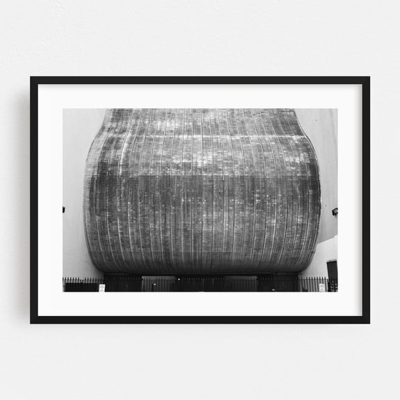 Urban Wave - Manhattan New York Photography Architecture Abstract Industrial Art Deco Modern Art Geometric Black and White Black Framed Wall Art Print 12 x 18 inches