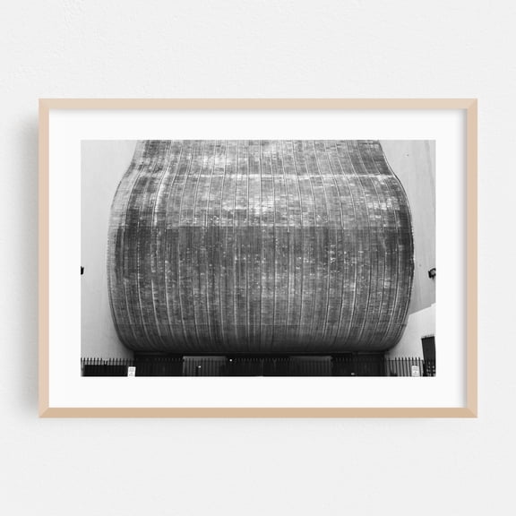 Urban Wave - Manhattan New York Photography Architecture Abstract Industrial Art Deco Modern Art Geometric Black and White Oak Framed Wall Art Print 16 x 24 inches