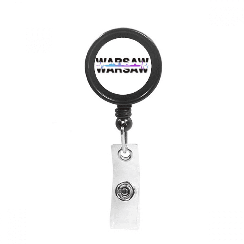 Urban Wave Warsaw Architecture Retractable Keychain Badge Holder ID Badge