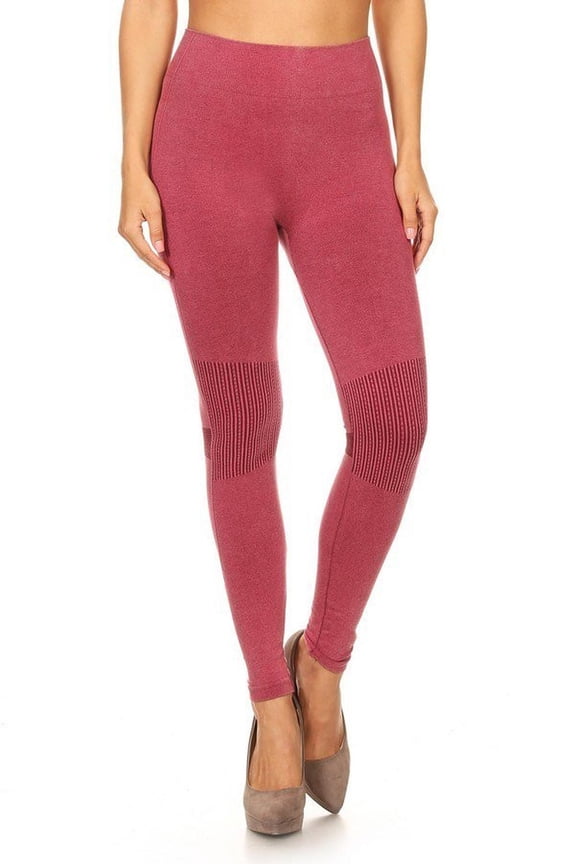 Urban Wear Denim Cotton Leggings Burgundy M/L