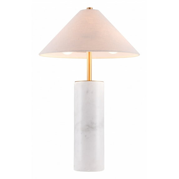 Urban White Marble Cyliner Table Lamp
