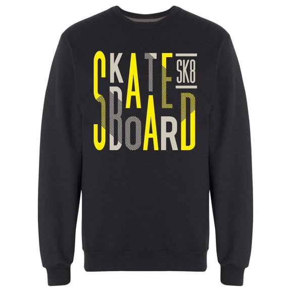 Urban Yellow Skateboard Graphic Sweatshirt Men -Image by Shutterstock, Male Medium