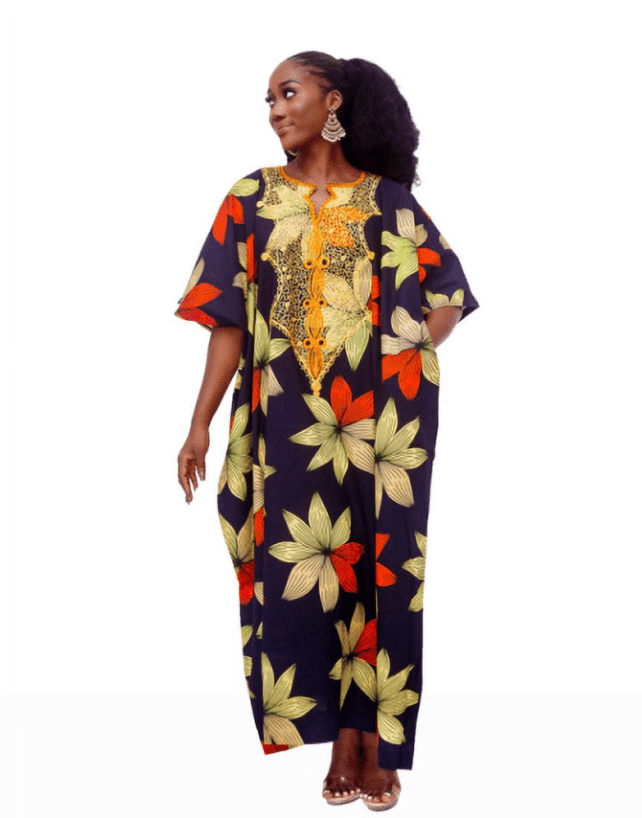 Urban afrique Dresses For Women Embroidered Ankara Boubou - Walmart.com
