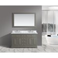 thumbnail image 1 of UrbanFurnishing.net - Rochelle 60-Inch (60") Bathroom Sink Vanity Set with White Italian Carrara Marble Top - Distressed Gray, 1 of 7