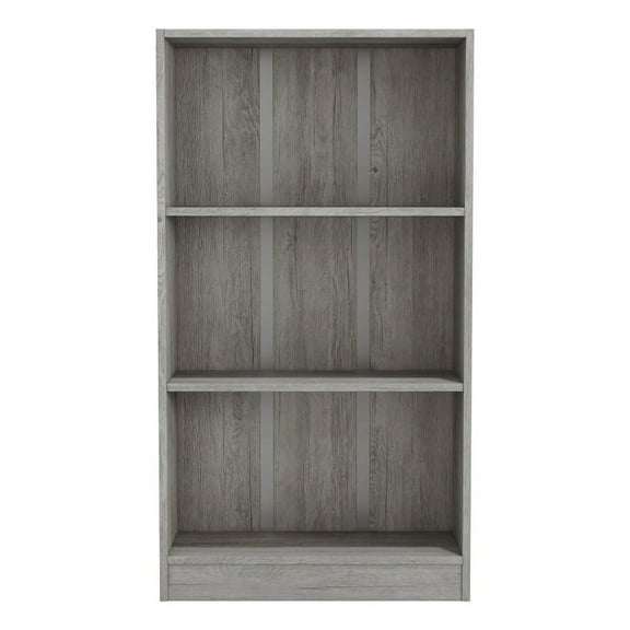 UrbanHaus 3 Shelf Bookcase in Modern Gray