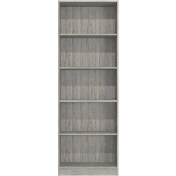 UrbanHaus 5 Shelf Bookcase in Modern Gray