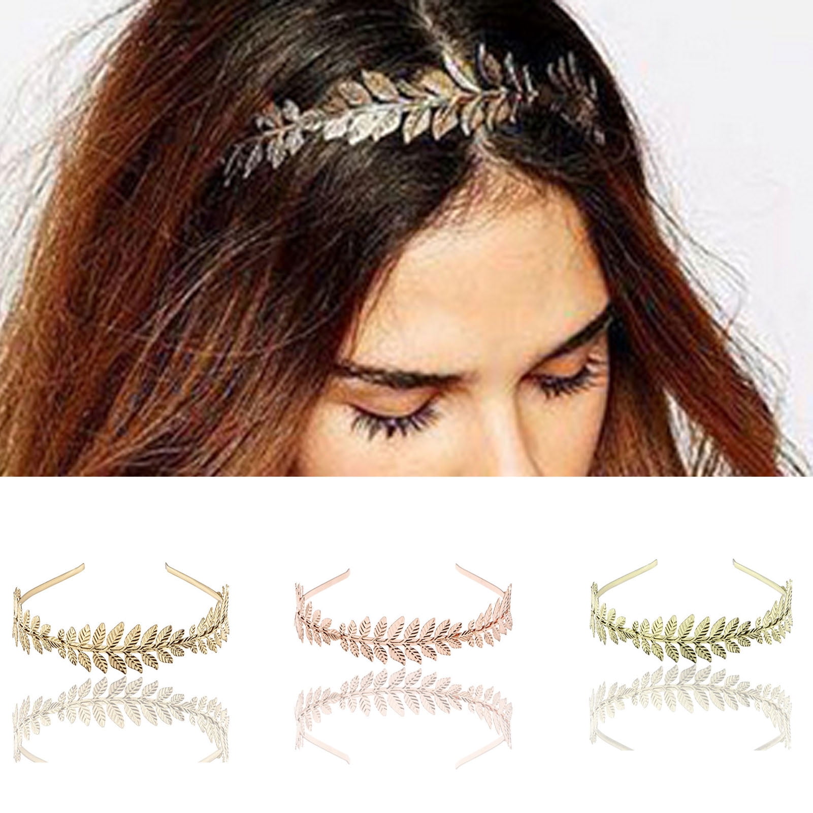 UrbanI Bridal Headband Leaves Shape Crown Branch Women Long Lasting