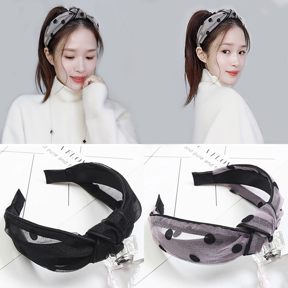 UrbanI Vintage Polka Dot Knotted Gauze Hair Hoop Headband Party Women ...