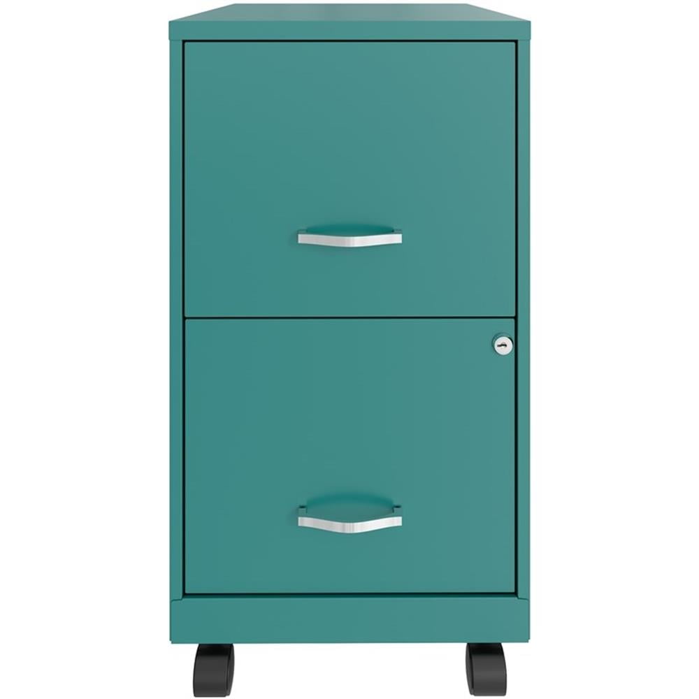 UrbanPro 18" 2 Drawer Metal Mobile Smart Vertical Filing Cabinet Turquoise
