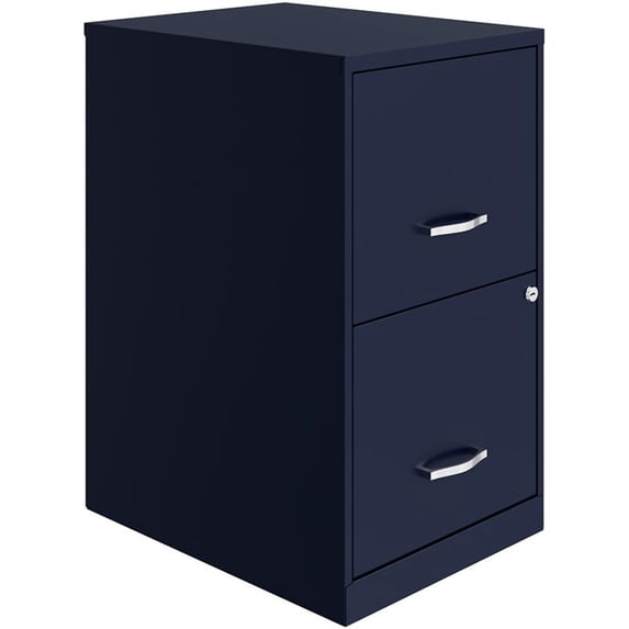 UrbanPro Metal Navy Filing Cabinet Two-Drawer 24.5" X 14.25" X 18" Assembled