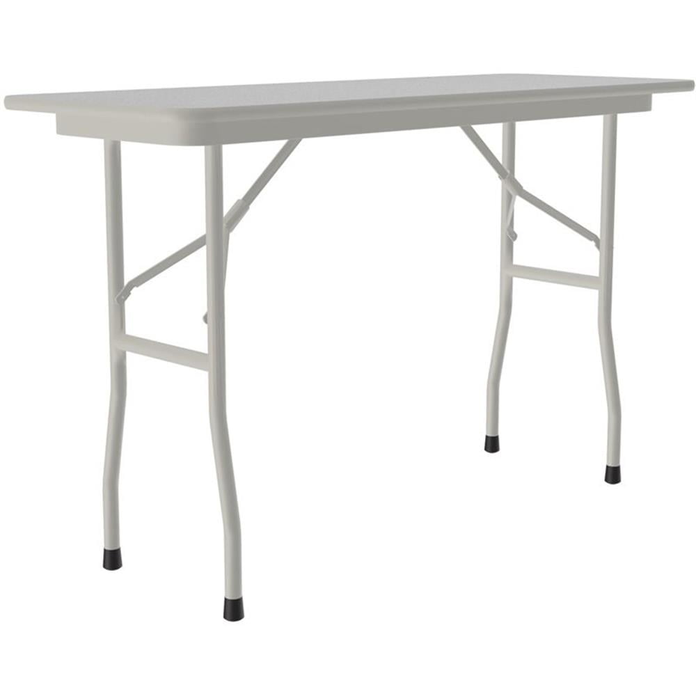 UrbanPro 18"W x 48"D Metal & Wood Folding Table in Gray Granite ...