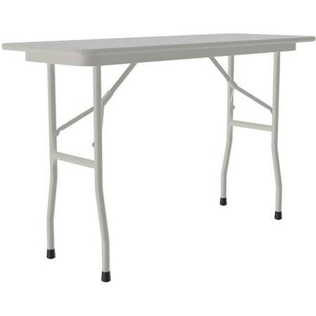 UrbanPro 18"W x 48"D Metal & Wood Folding Table in Gray Granite