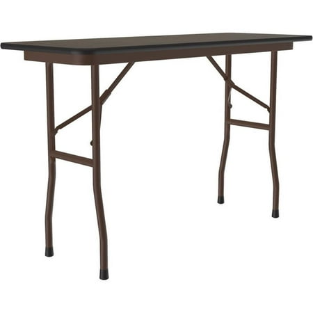 UrbanPro Steel Plastic Walnut Folding Table Rectangular 18"W x 48"D Unassembled