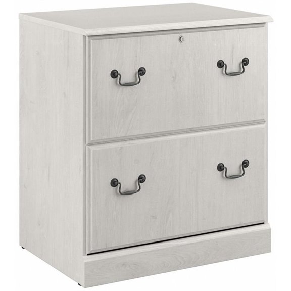UrbanPro Engineered Wood Linen White Oak Lateral File Cabinet Rectangular Locking Drawers 27"W
