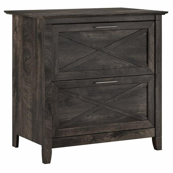 UrbanPro 2 Drawers Farmhouse Wood Lateral File Cabinet in Gray