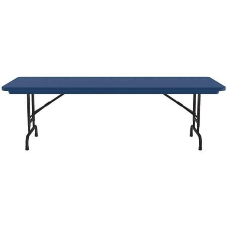 UrbanPro 22-32" Adjustable Height Plastic Resin/Metal Folding Table in Blue