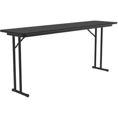 UrbanPro 3/4" High Pressure Folding Seminar Table with Off-Set Leg Black Granite