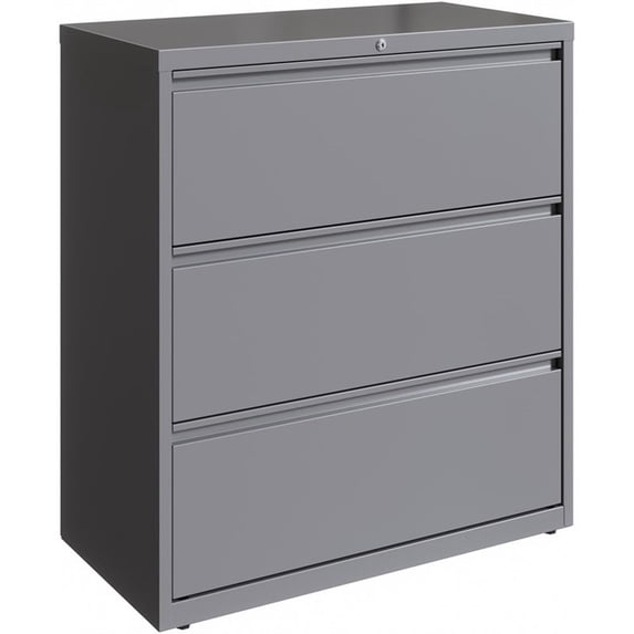 UrbanPro 3-Drawer Modern Metal Lateral Filing Cabinet in Arctic Silver