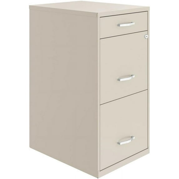 UrbanPro 3 Drawers 27.32" Vertical Off-White Metal Filing Cabinet Lockable Pre-Assembled Stationary Letter Size for Home, Office