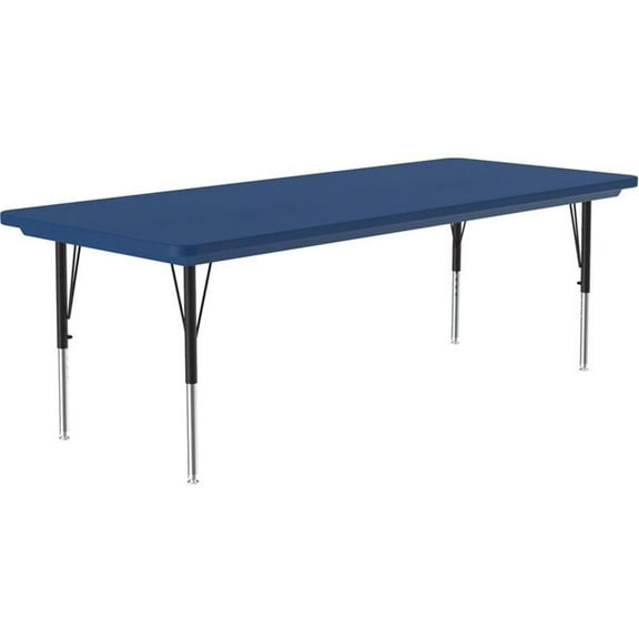 UrbanPro 30"W x 72"D Plastic Resin & Metal Activity Table in Blue