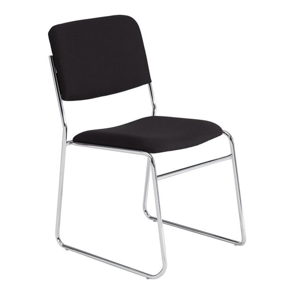 UrbanPro 33" Modern Fabric Padded Stack Chair in Ebony Black