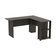 UrbanPro 55L L-Shaped Computer Desk with 2-Shelves in Dark Gray