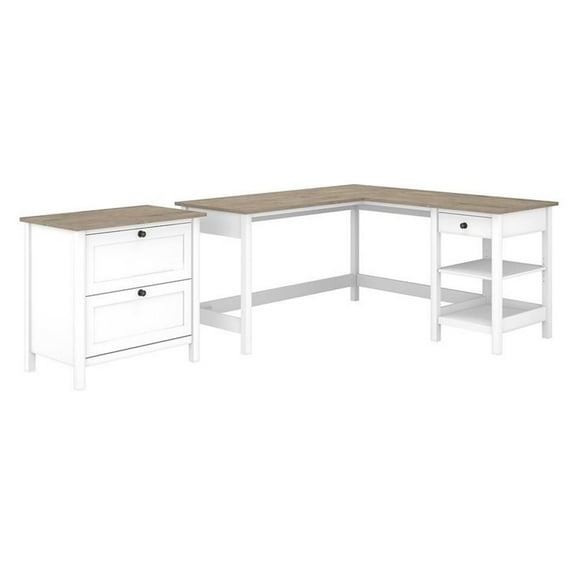 UrbanPro 60W L Shaped Computer Desk with Lateral File Cabinet