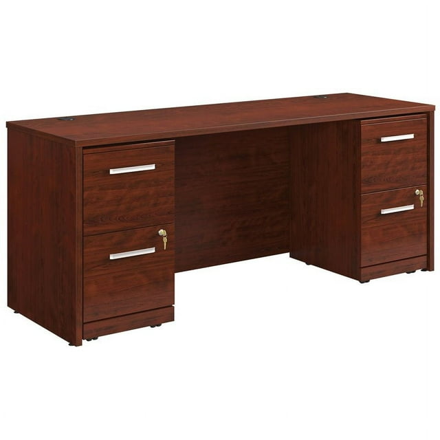 UrbanPro 72" x 24" Shell and Two 2-Drawers Mobile File Cabinet in Cherry