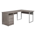thumbnail image 1 of UrbanPro Computer Desk Home Office Corner 80"L L Shape Work Laptop Metal Brown, 1 of 5