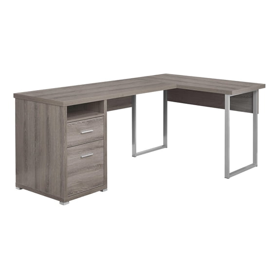 UrbanPro Computer Desk Home Office Corner 80"L L Shape Work Laptop Metal Brown