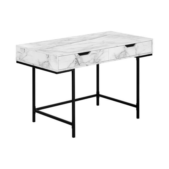 UrbanPro Computer Desk Home Office Laptop 48"L Work Metal White Marble Look