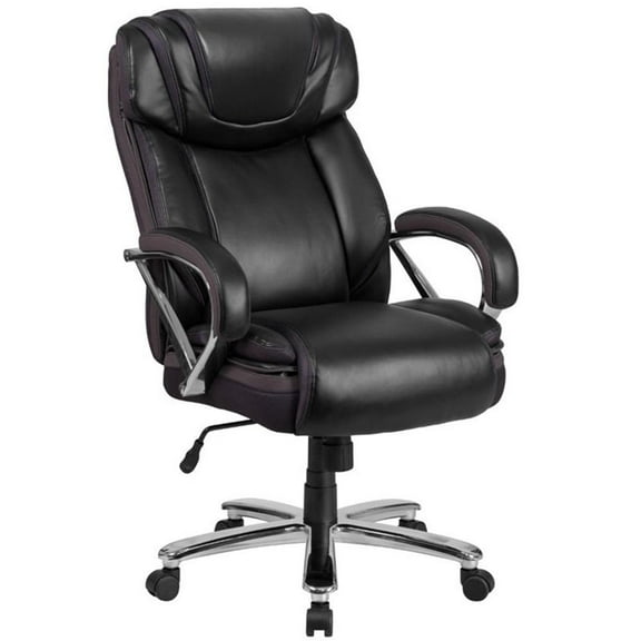 UrbanPro Contemporary Big and Tall Leather Office Chair In Black