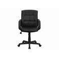 thumbnail image 1 of UrbanPro Contemporary Faux Leather Mid Back Chair with Padded Arms in Black, 1 of 6