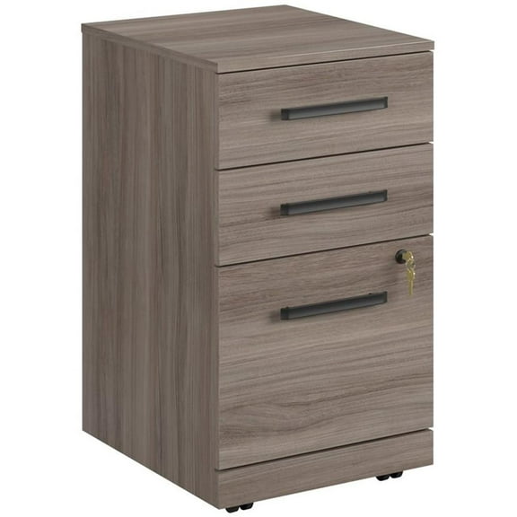 UrbanPro Engineered Wood 3-Drawer Mobile Filing Cabinet in Hudson Elm