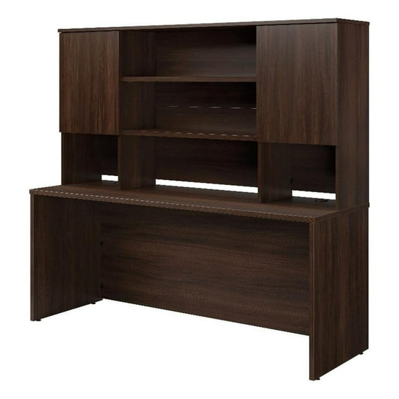 UrbanPro Engineered Wood 72"x24" Desk with Hutch Bundle in Noble Elm / Brown