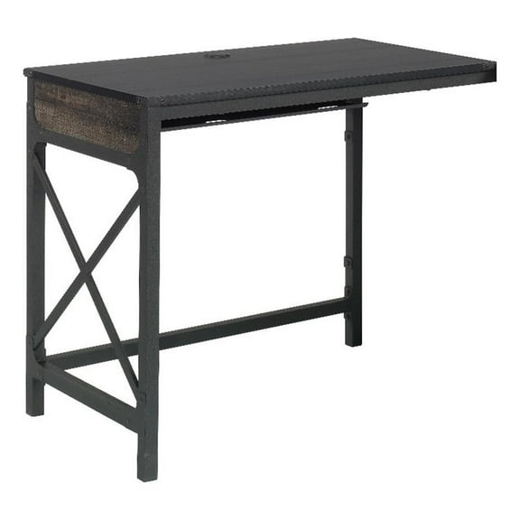 UrbanPro Engineered Wood / Metal 36" Desk Return in Carbon Oak