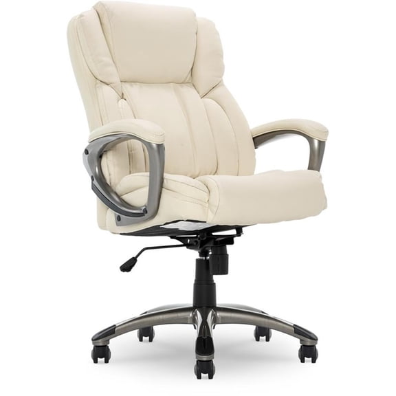 UrbanPro Faux Leather Executive Office Chair with Adjustable Tilt in Ivory