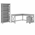 thumbnail image 1 of UrbanPro L Desk with Drawers and Bookcase in Cape Cod Gray - Engineered Wood, 1 of 7