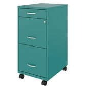 UrbanPro Metal Filing Cabinet Pre-assembled 3 Drawers, Turquoise