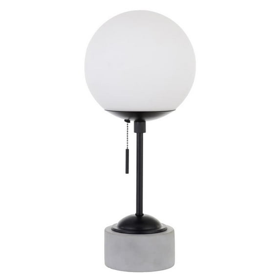 UrbanPro Table Lamp with Globe Shade in Concete and Matte Black