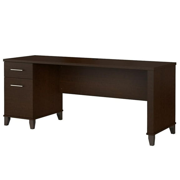 UrbanPro Transitional 72W Office Desk with Drawers in Mocha Cherry