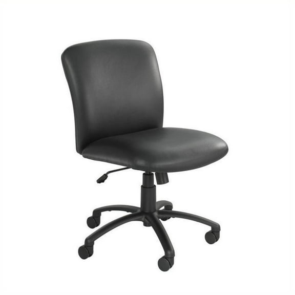 UrbanPro Uber Big and Tall Mid Back Armless Task Office Chair in Black Vinyl
