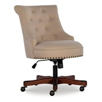 UrbanPro Wood Upholstered Office Chair in Beige