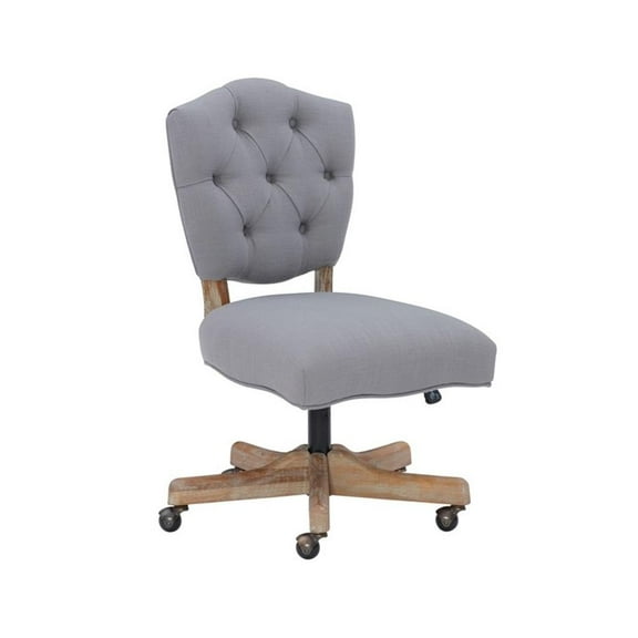 UrbanPro Wood Upholstered Swivel Office Chair in Gray