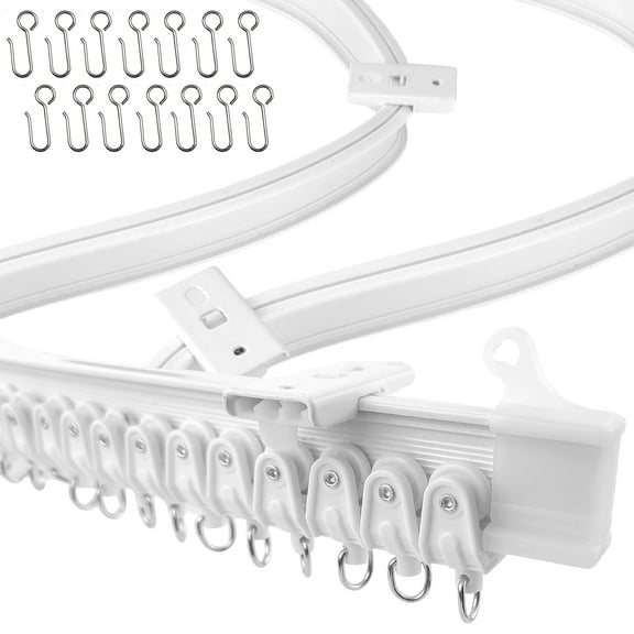 UrbanRed Flexible Bendable Ceiling Curtain Track, 9.8FT (3m), Ceiling Mount for Curtain Rail with Track Curtain System, Hanging Room Divider, Ceiling Curtain Rod, RV Ceiling Track for Curtains, White