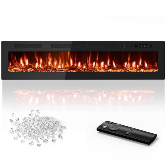 UrbanSync 72” Electric Fireplace Ultra Thin Fireplace Heater, Recessed Wall Mounted Fireplace with Multicolor Flame & Remote Control, New